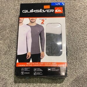 Quiksilver Long Sleeve Shirt 2-Pack - White and Gray. New in package
